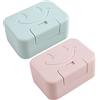 DOULEIN Portasapone da Viaggio，2 Pezzi Scatola Porta Sapone Portatile Contenitore per Sapone in Plastica con Coperchio Contenitore Sapone，per Casa, Bagno, Campeggio