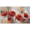 LuxHomeDecor Papaveri Rossi Astratti - Stampa su Tela con Telaio in Legno - 80x40 cm - Quadro Floreale Moderno