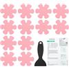 PATIKIL Confezione da 12 Pezzi Adesivi Antiscivolo per Vasca 8 X 8 Cm Rosa | Da Bagno, Fiori, Sicurezza Doccia Pavimento, Adesivi Antiscivolo Con Raschietto, Per Vasca Doccia Pavimento Scale