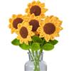 YouYuer Girasoli Artificiali, 5PCS Girasoli Finti per Decorazioni,Fiori Finti da Esterno,Fiori Artificiali per Cimitero,Fiori Finti per Decorazioni da Vaso per Decorazioni Tavolo,Matrimonio,Festa