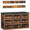 HOOBRO Panca Scarpiera, 80 x 30 x 48 cm, Panca Contenitore con Scomparti Aperti, Portaoggetti, Seduta Imbottita, Stabile, per Ingresso, Corridoio, Camera da Letto, Marrone Vintage EBF89HX01