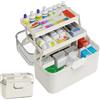 Sevitini Scatola medicinali, 3 strati Scatola porta medicine da casa, Medicinebox, grande capacità, Scatole per medicine con maniglia, per pronto soccorso,medicinali