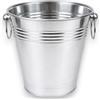 KORAT Secchiello portaghiaccio in Acciaio zincato, 3,7 L, 22 x 22 cm, con Due Manici ad Anello, Secchio per Vino, Spumante e Bevande, Argento