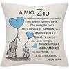 Bommex Zio Cushion Cover Da Nipote - Regalo Di Compleanno, Ringraziamento, Natale (A Mio Zio)