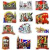 ELNX 12 Magneti per Frigorifero Londra | Set G, Souvenir UK, Design Monumenti Storici Inglesi, Decorativi per Cucina