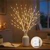 Afaiup 2 rami luminosi per interni, 132 LED, a batteria, con timer | Luce per albero fai da te in betulla, luce bianca calda, per decorazione natalizia, vasi, decorazione autunnale