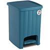 Stefanplast, Pattumiera Pedalina Quadra, Blu, 4,5 lt, 20,5x20,5x23,5 cm