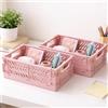 Generic 2 grandi cesti pieghevoli per organizzare e riporre, casse pieghevoli per la casa, 25 x 17 x 5 cm, rosa