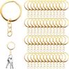 Rairsky 120 PCS 30 mm Oro Anelli Portachiavi, Anello Ganci con Catenella | Ganci per Portachiavi Fai Da Te, Senza Anelli di Salto, Metallo Gancetti Anello Chiavi per Borse, Portafogli Ciondoli