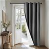 Deconovo Tenda Oscurante Termica con Occhielli - Pesante, Doppio Strato Isolante per Freddo e Caldo, Antivento, per Finestre e Porte, 140x260 cm, Grigio Scuro Retro Bianco, 1 Pannello