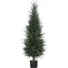 HOMCOM Cipresso artificiale grande 120 cm, piante artificiali in vaso, cipresso artificiale resistente ai raggi UV come decorazione reale per soggiorno camera da letto ufficio balcone