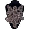 Anevous Applicazione floreale con paillettes 3D, toppa con perline e paillettes, toppa in pizzo glitterata con ago a spilla, applicazione in pizzo a doppio strato per tessuti fai da te, vestiti