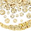 Beebeecraft 90 pz 3 Misure Perline Piatte Rotonde A Disco in Ottone Placcato Oro 18K Perline Distanziatrici Ondulate per La Creazione di Gioielli Fai da Te Collane Bracciali Orecchini