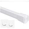 HSLnKAL 1 asta doccia senza trapano, in acciaio inox, asta per tende allungabile, 71 - 115 cm, multifunzione, asta per tenda da doccia, asta per vestiti, rete per gatti (bianco)