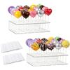 HMCEY 2 Pezzi Porta Lecca Lecca, Supporto Lollipop Holder con 20 Fori | con 200 Bastoncini di Carta, in Acrilico Trasparente, Design a Doppio Strato, Per Matrimoni,Compleanni,Feste -16 x 9 x 4 cm