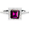 Egemdiamond Anello Egemdiamond In Argento 925 Con Granato Rodolite Rosa Square 6mm, Misura 6