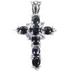 Egemdiamond 925 Pendente Argento Sterling Ovale Zaffiro Tanzanite Croce No USA Import Tasse