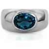Artik Jewels Naturale London Topazio Blu Gemma Con 925 Anello Argento Sterling per Uomo AJ371