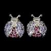 Egemdiamond 925 Orecchini Argento Sterling Rotondo Tanzanite Rodolite Gemma Coccinella Gioie