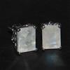 925 Sterling Silver Naturale Pietra di Luna Smeraldo Taglio 925 Sterling Silver Donna Tiny Orecchini