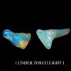 Gemsporium Paio 2pcs Raro AAA Floreale Flash Gioco Di Colore Cristallo Opale Fuoco 4.14ct