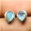 925 Sterling Silver Naturale Labradorite Pera Taglio Pietra 925 Sterling Silver Donna Tiny Orecchini