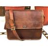 Fatto a mano Handmade Borsa a Tracolla In Cuoio Ruggine per Laptop Messenger, Grande