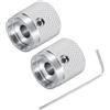 QUARKZMAN 2 Pezzi Manopole Chitarra Metallo Manopole 6 x 17 x 17 mm Argento | Controllo Volume Tono, per Potenziometro, con Chiave, per Chitarra Elettrica Bass
