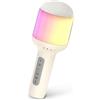 StageSound Microfono Karaoke Bluetooth Wireless, Compatibile con iPhone e Android, con Altoparlante Integrato, Cancellazione della Voce, Effetti Vocali, AUX, 5-10 Ore di Autonomia, per Feste, Famiglia e Bambini