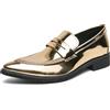 Generic GFZMF - Mocassini da uomo in stile britannico, casual, casual, a punta, in pelle PU, con cuciture, scarpe basse per uso quotidiano all'aperto, nero, verde, oro, viola