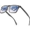 Jexmigo Men's Photochromic Polarised Sunglasses Women's - Light-Adaptive UV400 Driving Glasses，Anti-Glare Retro Eyewear, Lightweight 19g Square Frame for Outdoor Travel