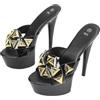 LIUGUISUOCHBH Sandali con Tacco a Spillo Sexy da Donna, 15 cm | per Feste in Spiaggia, Matrimoni, spogliarelliste, Pole Dance ed Eventi in Night Club
