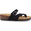 BioNatura 12A456 Imb. Nabuk Nero ciabatta donna infradito, con soletto imbottito, zeppetta, nero (numeric_38)