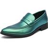 Generic GFZMF - Mocassini da uomo in stile britannico, casual, casual, a punta, in pelle PU, con cuciture, scarpe basse per uso quotidiano all'aperto, nero, verde, oro, viola