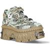 New Rock M-106WALL-C49 Stivaletti Alla Caviglia in Pelle con Stampa di Banconote da un Dollaro