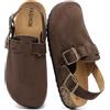 Jesindr Sabot Donna Unisex Ciabatte Cinturino Regolabile sul Tallone | Zoccoli in Pelle con Sottopiede in Sughero Antiscivolo Leggere Comodo Sandali