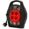 Velamp Avvolgicavo domestico 4 prese standard Schuko, cavo H05VV-F3G1.0MM2, 10M,CE