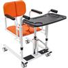 QWMEIYOU Sollevatore idraulico per pazienti, sedia di trasferimento, aiuto per la cura fino a 150 kg, ruote (arancione)
