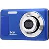 VBESTLIFE Fotocamera Digitale 4K, Fotocamera Vlog da 64 MP con Messa a | Schermo LCD da 2,8 Pollici, Zoom Digitale 16x, Batteria Ricaricabile da 800 MAh, Ricarica USB, Supporta Memoria da 256 GB