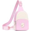 YOOLIFE Borsa a tracolla con lettere per bambine, marsupio per bambini | Borsa a mano per bambini, regalo personalizzato per ragazze, 3, 4, 5, 6, 7, 8, 9, 10, 11 anni, regalo personalizzato per