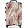 NoBoringSuitcases.com NoBoringSuitcases© Trolley Medio Valigia Media Rigida Da Viaggio Ruote | 67x43x25 cm - Valigie Leggere Stiva M Trolly Luggage Suitcase Leggerissimo Erba della pampa - Soffice - Colorata
