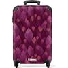 NoBoringSuitcases.com NoBoringSuitcases© Valigia Bagaglio A Mano Trolley Cabina Viaggio Aereo | 55x35x20 cm - Cabin Size Rigida Leggera 4 Ruote Valigie Luggage Foglie - Motivo - Borgogna