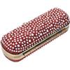 Healeved Custodia Porta Rossetto Rossa in Metallo con Brillanti, Compatta con Specchio Integrato, Struttura Antiurto per Uso Quotidiano e Borsa da Donna