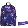 Invicta Zaino Scuola Jelek Fantasy, Viola, 34 L, Doppio Scomparto, Ragazzo, Ragazza + Portapenne Scuola Loop Shine, Viola, Effetto brillantini, Shiny, Scuola media e superiore