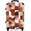 NoBoringSuitcases.com NoBoringSuitcases© Valigia Media Trolley Medio Viaggio Rigido Leggero 4 | 67x43x25 cm - Ruote Valigie Stiva Dimensioni M Leggera Bagaglio Suitcase Geometria - Moderna - Retro