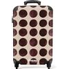 NoBoringSuitcases.com NoBoringSuitcases© Valigia Bagaglio A Mano Trolley Cabina Viaggio Aereo | 55x35x20 cm - Cabin Size Rigida Leggera 4 Ruote Valigie Luggage Pois - Motivo - Marrone