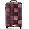 NoBoringSuitcases.com NoBoringSuitcases© Valigia Cabina Trolley Da Viaggio Bagaglio A Mano Aereo | 55x35x20 cm - Quadrato - Rigido Leggerissimo 4 Ruote Valigie Leggera Luggage - Piastrella - Motivo - Viola