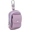 LIYJTK Mini zaino in pelle portachiavi portamonete leggero borsa di stoccaggio portatile per i viaggi (Viola)