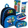 Undercover Zaino per l'asilo Super Mario per ragazzi, personalizzato con nome, zaino per bambini con tasca frontale, 2 scomparti, 25 x 31 x 10 cm, Set 3: Super Mario Blu reale, 10 x 25.5 x 30.5 cm