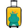 NoBoringSuitcases.com NoBoringSuitcases© Valigia Per Bambini Compatto Bagaglio Ultraleggero | 48x31x19 cm - Trolley A Mano Rigidi LED Ruote Valigie Bimbi - Ragazzo - Ippopotamo - Uccelli - Giallo